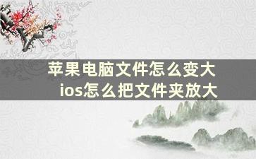 苹果电脑文件怎么变大 ios怎么把文件夹放大